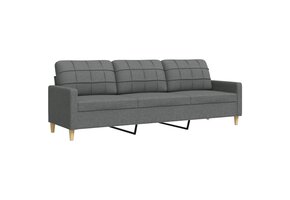 vidaXL Driezitsbank 210cm Stof Donkergrijs | -40% Korting!