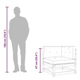 vidaXL Driezitsbank 210cm Stof Donkergrijs | -40% Korting!