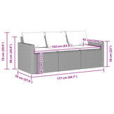 vidaXL 3-Zits Tuinbank Poly Rattan Bruin met Kussens | 40% Korting!