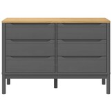 vidaXL Ladekast FLORO Massief Grenenhout Grijs | -40% Korting