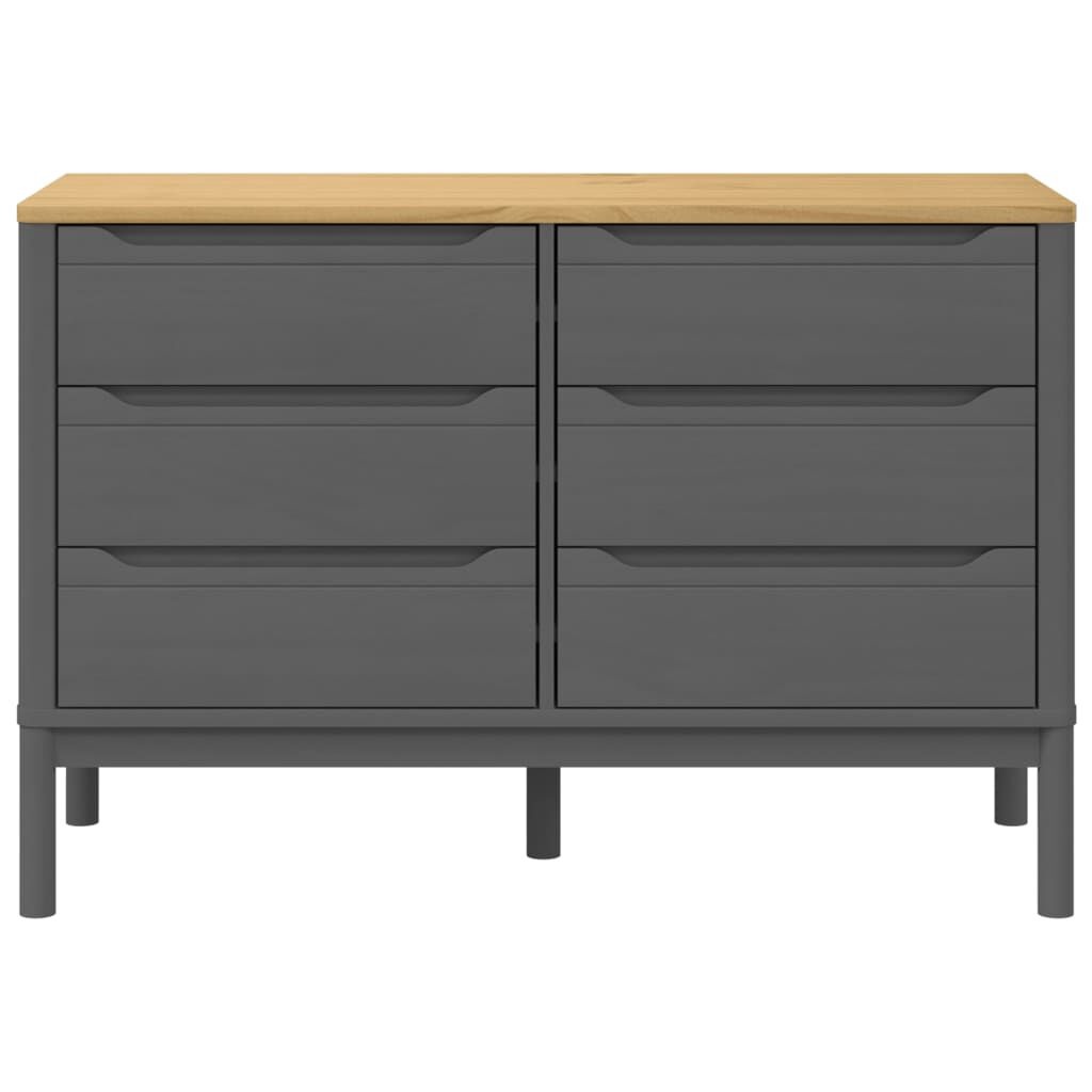 vidaXL Ladekast FLORO Massief Grenenhout Grijs | -40% Korting