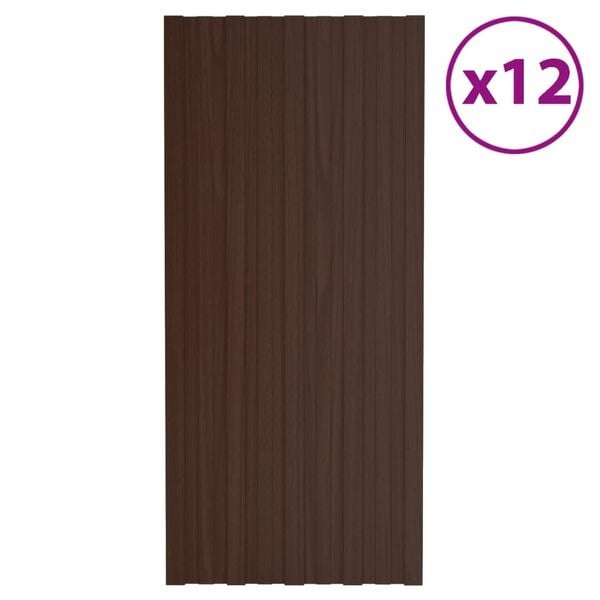 vidaXL Dakpanelen 12st 100x45cm Bruin - 64% Korting!