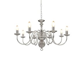 vidaXL Kroonluchter 8xE14 zilverkleurig