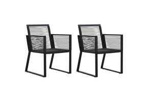 vidaXL Tuinstoelen 2 st PVC-rattan zwart