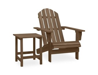 vidaXL Adirondack Tuinstoel + Tafel (64% Korting!) - Massief Vurenhout Bruin