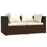VidaXL Loungeset Poly Rattan Bruin - 60% Korting!