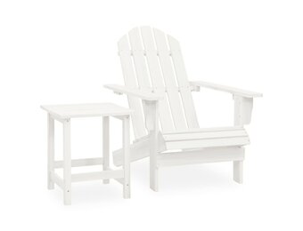 vidaXL Adirondack Tuinstoel + Tafel (46% Korting!) - Vurenhout Wit