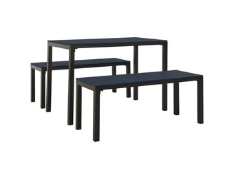 vidaXL 3-delige Tuinset Staal & HKC Zwart - 56% Korting!