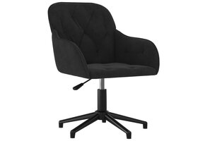 vidaXL Fluweel Zwarte Draaibare Kantoorstoel - 55% Korting!