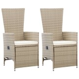 VidaXL Tuinstoelen (2 st.) Poly Rattan Beige - Nu 55% Korting!