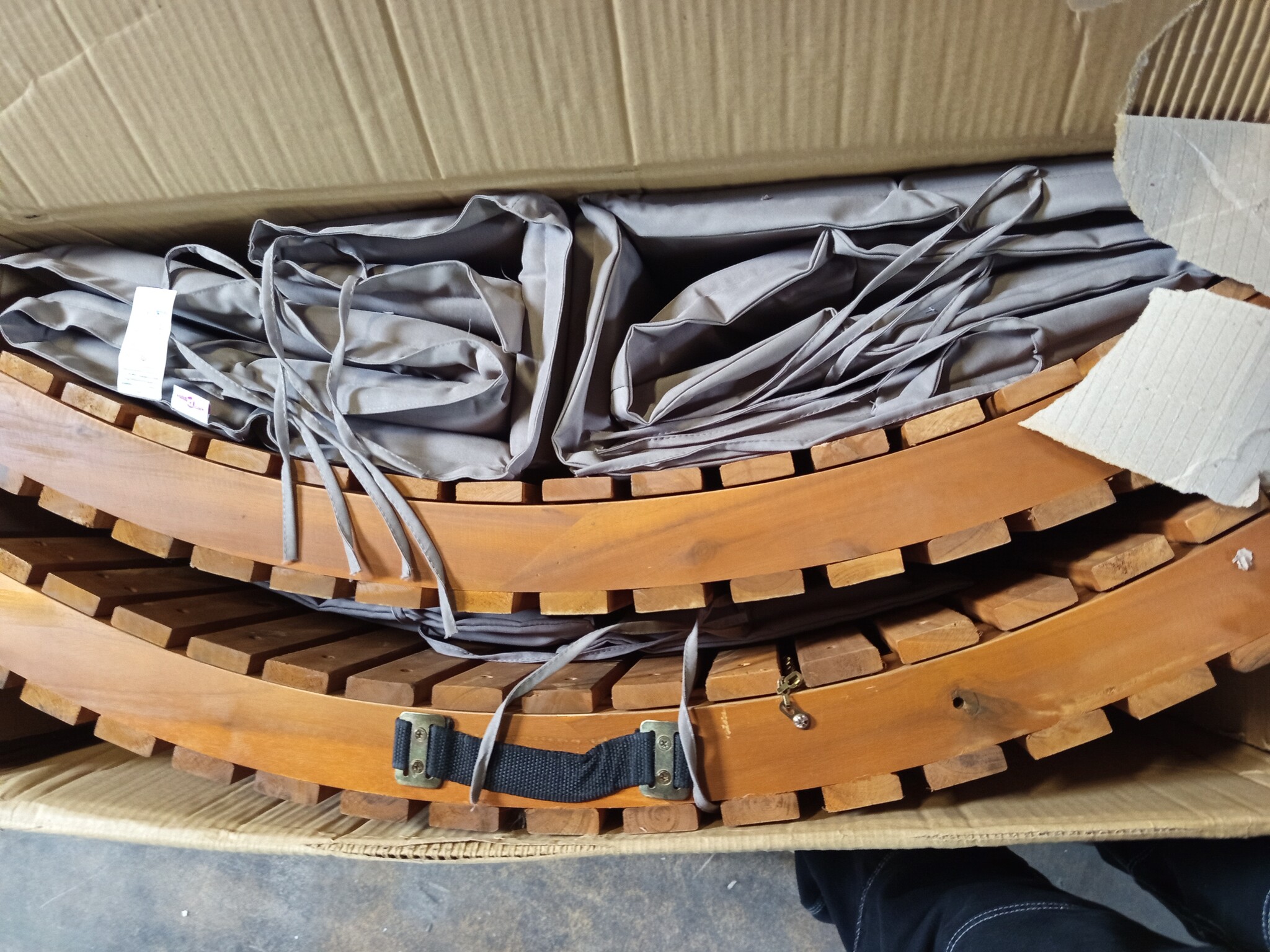 vidaXL 2-Persoons Ligbed Taupe - Massief Acaciahout | 55% Korting!