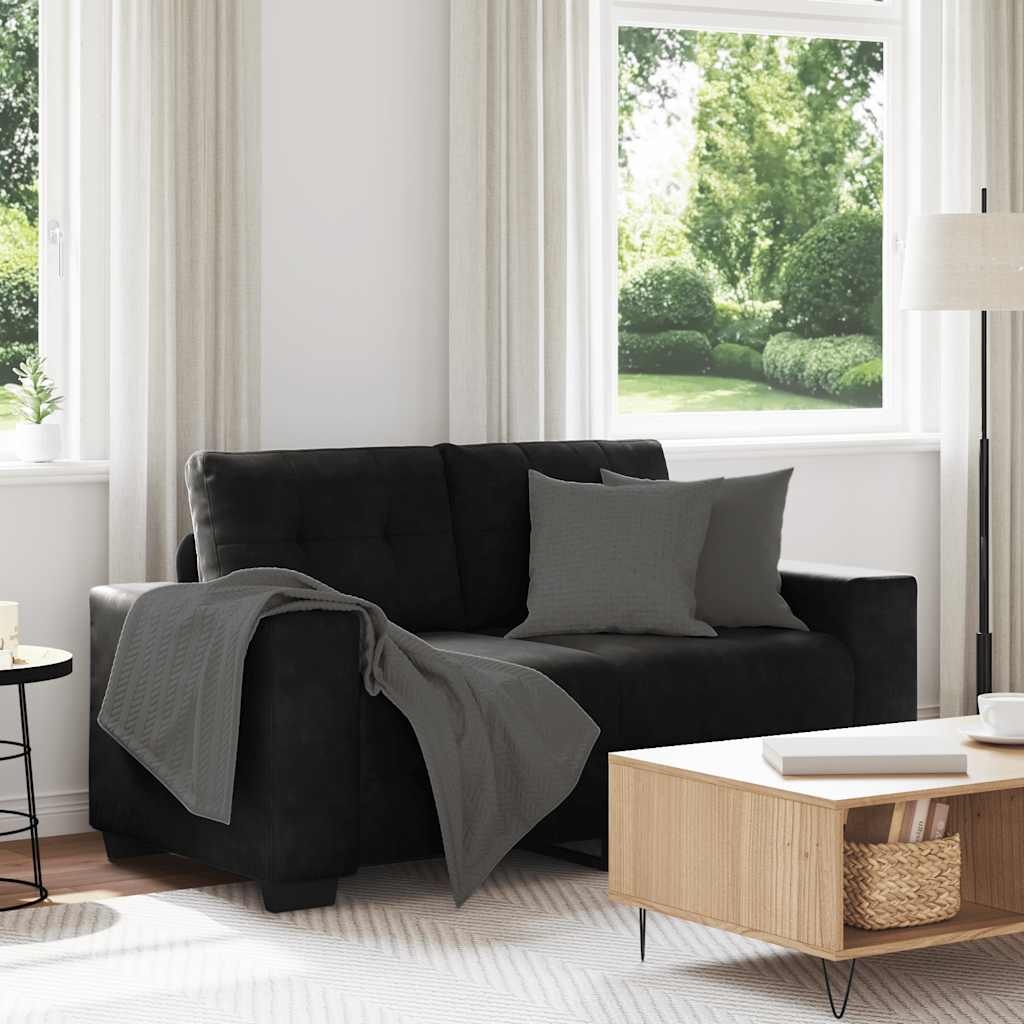 VidaXL Loveseat Bank Fluweel Zwart 120cm - Nu met 40% Korting!