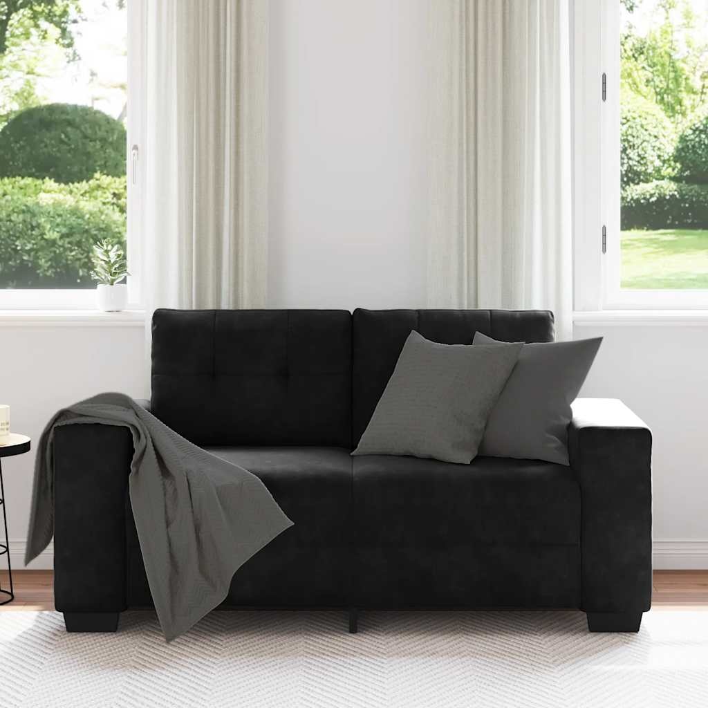 VidaXL Loveseat Bank Fluweel Zwart 120cm - Nu met 40% Korting!