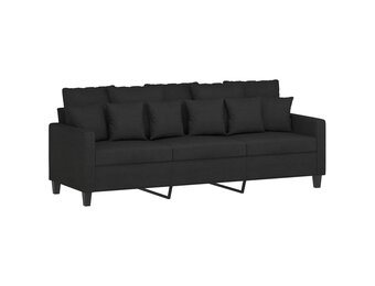 VidaXL Driezitsbank 180cm Stof Zwart - 40% Korting! Unieke Kans!