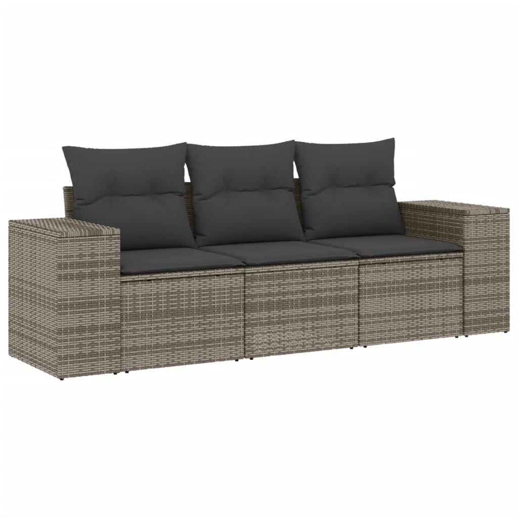 VidaXL Tuinbank 2-zits Poly Rattan Grijs + Kussens | 55% Korting!