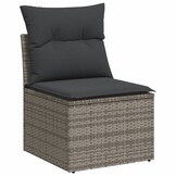 VidaXL Tuinbank 2-zits Poly Rattan Grijs + Kussens | 55% Korting!