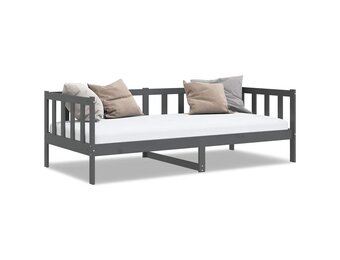 VidaXL Bedbank Grenenhout Grijs 90x200cm | Nu 55% Korting! | Licht Beschadigd