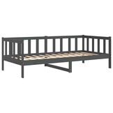 VidaXL Bedbank Grenenhout Grijs 90x200cm | Nu 55% Korting! | Licht Beschadigd