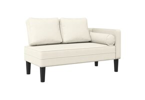 vidaXL Chaise Longue Crème Fluweel - 40% Korting! Luxe Relaxen