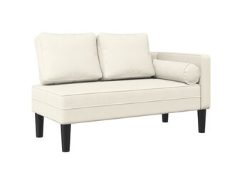 vidaXL Chaise Longue Crème Fluweel - 40% Korting! Luxe Relaxen