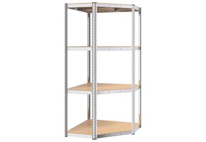 vidaXL Hoekrek 4-laags Staal & Hout - 55% Korting! Slechts 1 Op Voorraad!