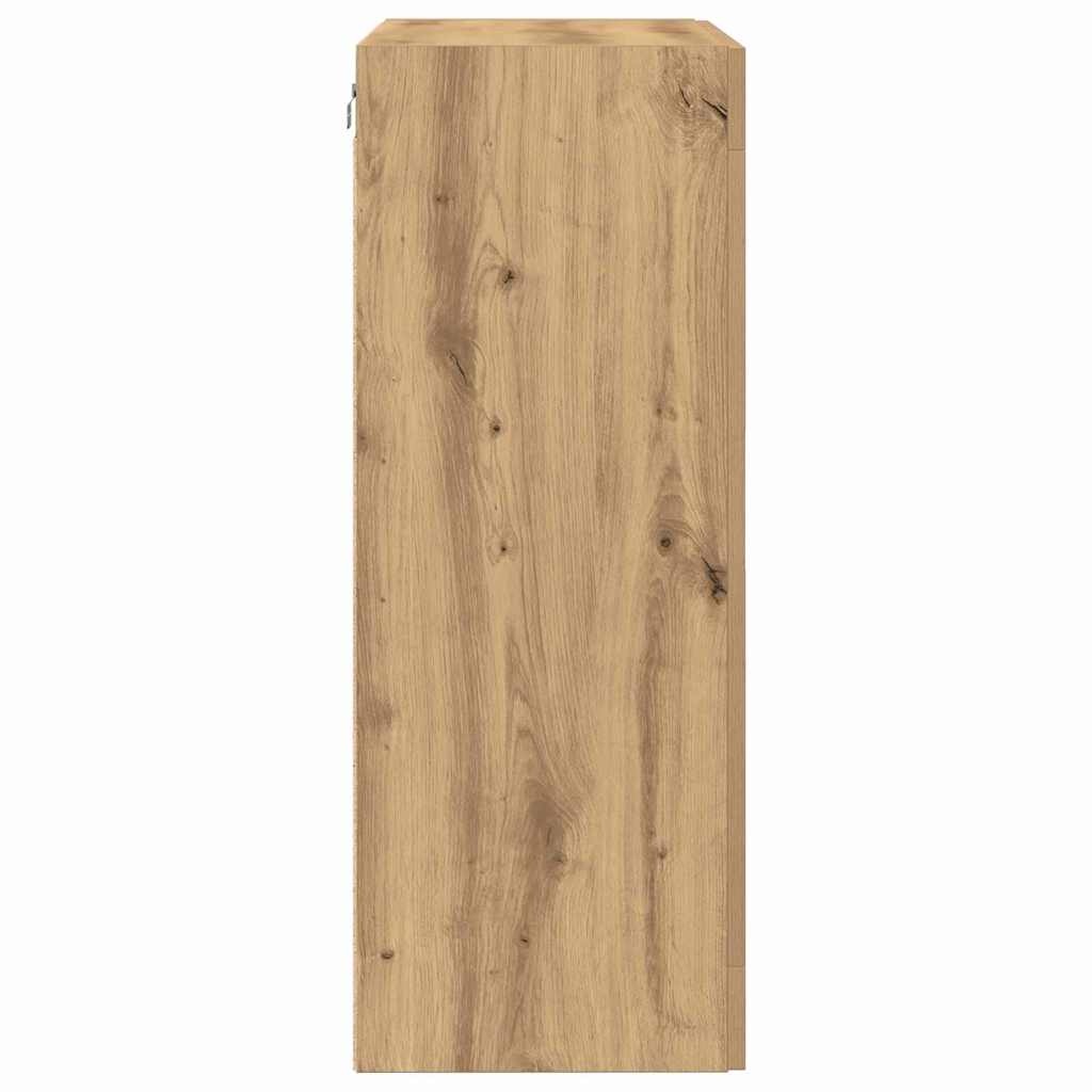 VidaXL Wandkast Eikenkleurig (60% Korting!) - Artisanaal Bewerkt Hout
