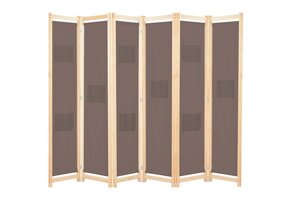 VidaXL Kamerscherm 6 panelen 240x170cm Bruin - Nu 40% Korting!