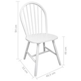 vidaXL Eetkamerstoelen 2 st. Massief Rubberwood Wit | 55% Korting
