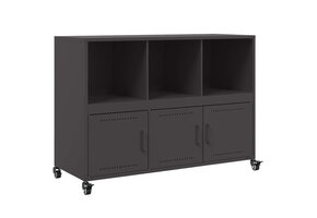 vidaXL Dressoir 100,5x39x72 cm Staal Zwart | -51% Korting