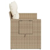 VidaXL Tuinbank 2-zits Poly Rattan Beige met Kussens | 51% Korting!