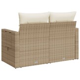 VidaXL Tuinbank 2-zits Poly Rattan Beige met Kussens | 51% Korting!
