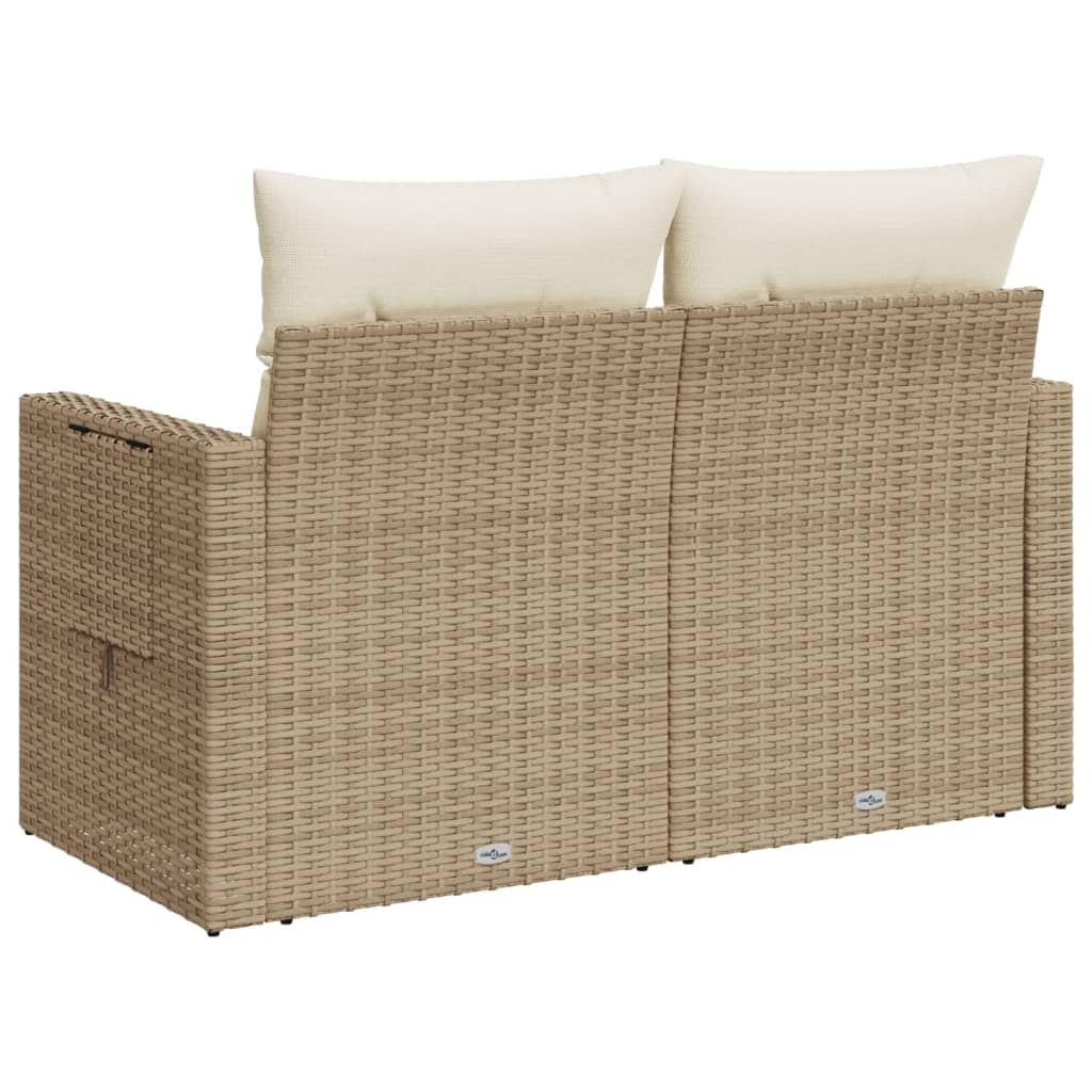 VidaXL Tuinbank 2-zits Poly Rattan Beige met Kussens | 51% Korting!
