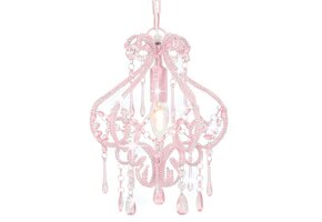 vidaXL Plafondlamp met kralen rond E14 roze - 64% KORTING!