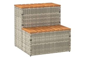 VidaXL Hottub-opstap Poly Rattan & Acaciahout - Nu 41% Korting!