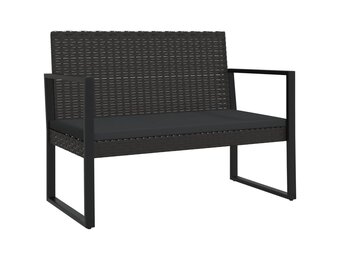 VidaXL Tuinbank Poly Rattan Zwart 106cm | 60% Korting | Met Kussens & Lichte Deuk