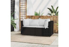 VidaXL Tuinhoekbank Poly Rattan Zwart | 51% Korting | Zo Goed Als Nieuw!