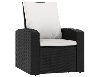 VidaXL Verstelbare Poly Rattan Tuinstoel met Kussens - Zwart | 46% Korting!