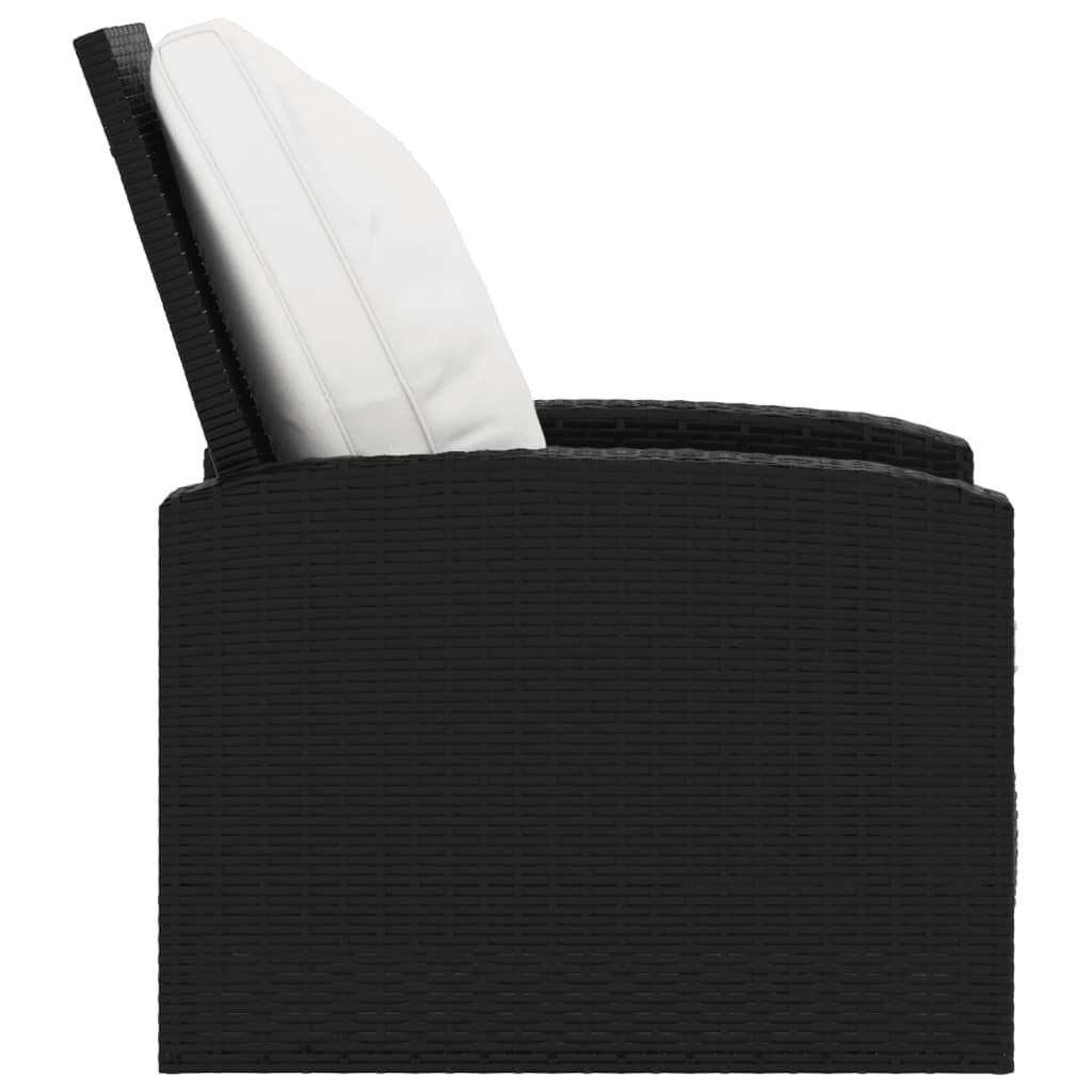 VidaXL Verstelbare Poly Rattan Tuinstoel met Kussens - Zwart | 46% Korting!