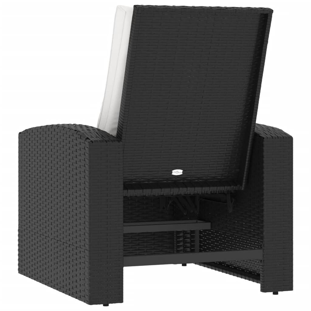 VidaXL Verstelbare Poly Rattan Tuinstoel met Kussens - Zwart | 46% Korting!