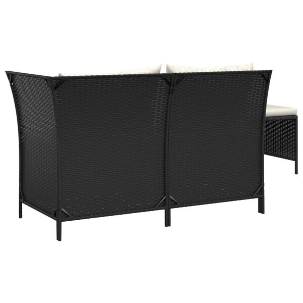VidaXL 3-delige Loungeset Poly Rattan Zwart | -53% Korting | Ongebruikt!