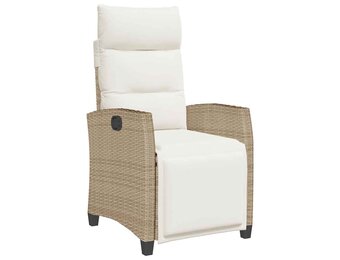 vidaXL Verstelbare Tuinstoel Poly Rattan Beige (51% Korting!)