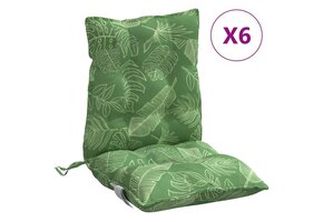 VidaXL Stoelkussens 6 stuks Lage Rug 56% Korting - Bladpatroon Oxford!