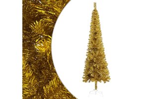 vidaXL Kerstboom 180cm Goudkleurig - 51% Korting! Smal & Sfeervol
