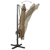 VidaXL Zweefparasol Taupe 300cm met LED - 67% Korting! Laatste Stuk!