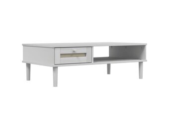 VidaXL Salontafel SENJA Rattan-look Massief Hout Wit - 51% Korting!