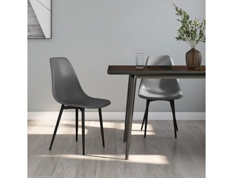 vidaXL Eetkamerstoelen PP Grijs - 2 stuks - 80% Korting!
