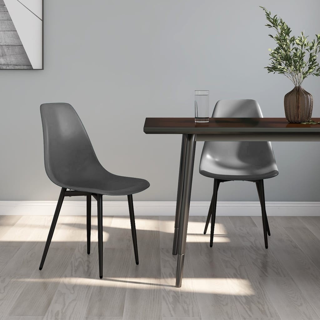vidaXL Eetkamerstoelen PP Grijs - 2 stuks - 80% Korting!