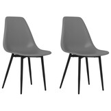 vidaXL Eetkamerstoelen PP Grijs - 2 stuks - 80% Korting!