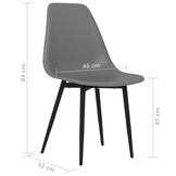 vidaXL Eetkamerstoelen PP Grijs - 2 stuks - 80% Korting!