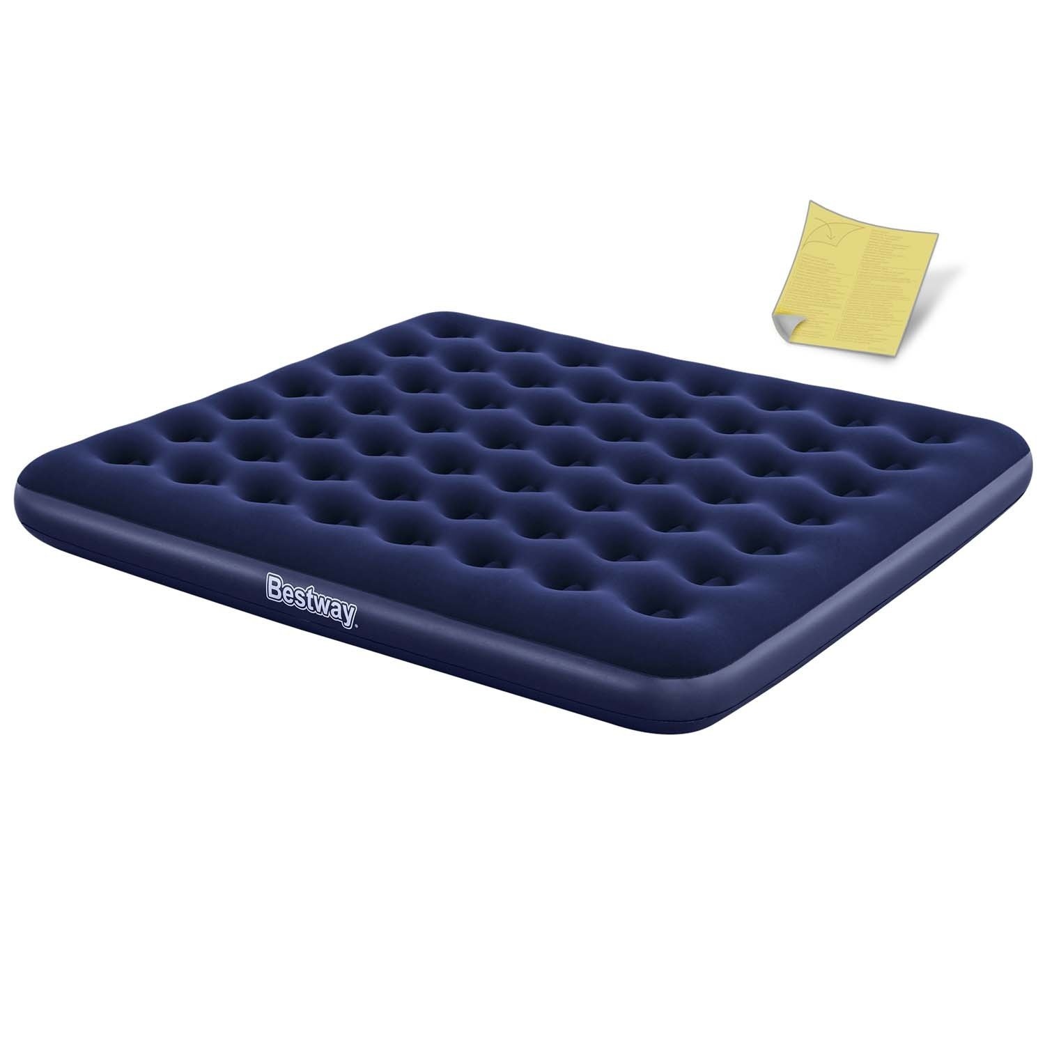 Bestway Luchtbed 2p - 203x183x22cm - Velours Blauw - 56% Korting!
